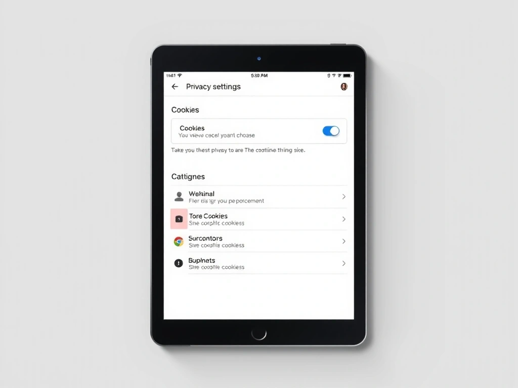 Privacy settings interface on a device