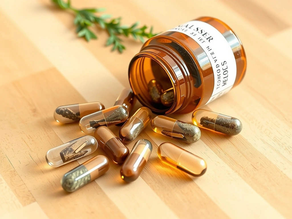 Natural herbal supplement capsules