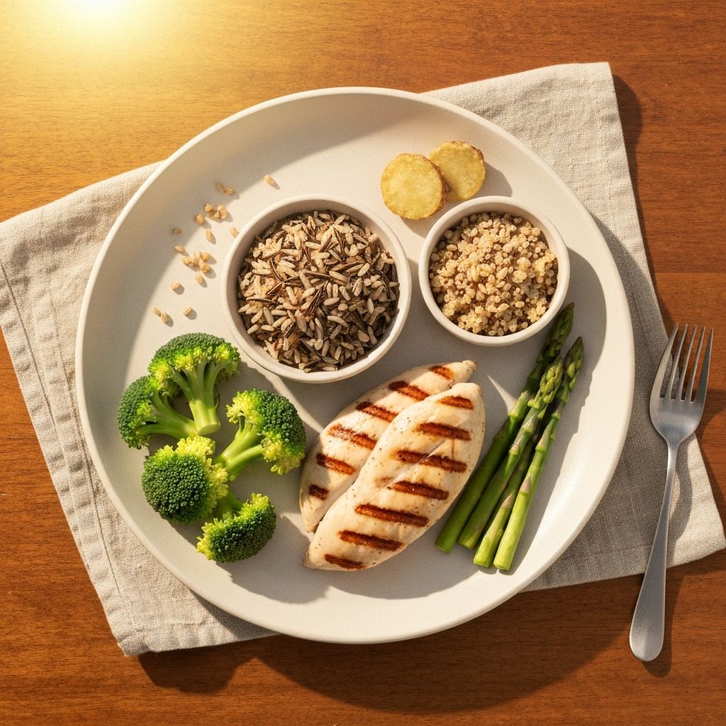 Balanced meal with whole foods